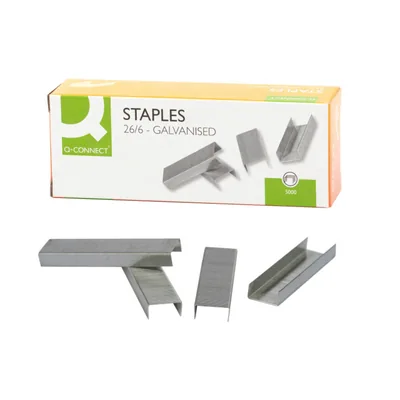 Q-CONNECT Grapas Q-Connect Nº26/6 Galvanizadas Caja de 5000 Unidades