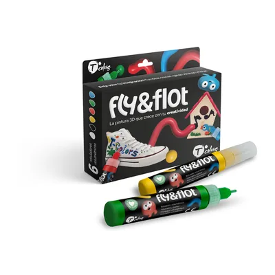 TCOLORS Rotulador Tcolors Fly&flot Efecto 3D Volumetrico 25 ML Estuche de 6 Colores Surtidos