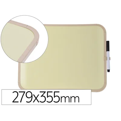 BI-OFFICE Pizarra Blanca Bi-Office Easy Magnetica con Rotulador Color Amarillo 279X355 MM