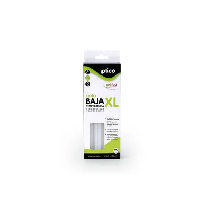 PLICO Barra Termofusible Plico Cola Mini Xl Baja Temperatura 8 MM Diametro X 200 MM de Alto Blister de 25 Unidades