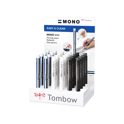 TOMBOW Portagomas Tombow Mono Stick Expositor Sobremesa de 24 Unidades Surtidas