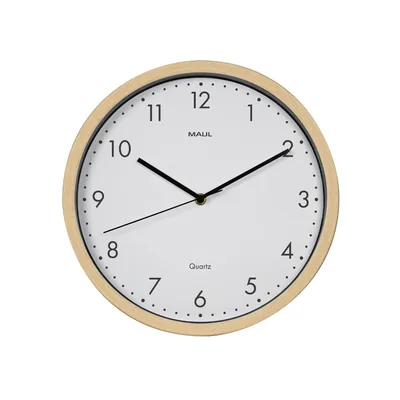 MAUL Reloj Maul Grain de Pared Redondo 31 CM Diametro Cuarzo Marco Madera Natural Clara