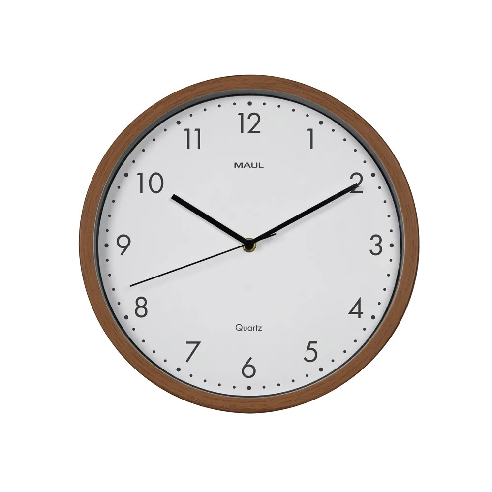 Reloj Maul Grain de Pared Redondo 30 CM Diametro Cuarzo Marco Madera Oscura