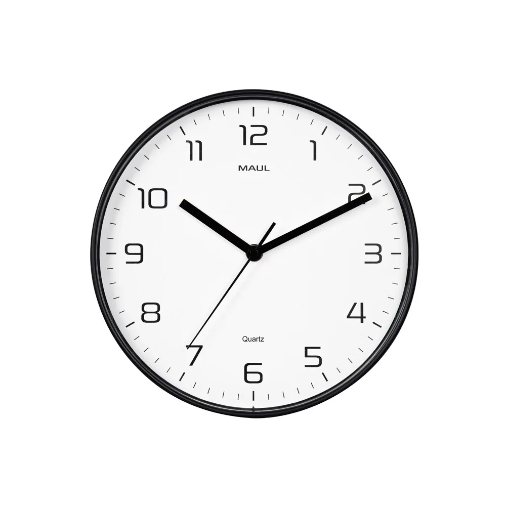 Reloj Maul Drip de Pared Redondo 25 CM Diametro Cuarzo Marco Negro