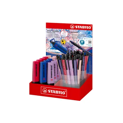 STABILO Expositor de Sobremesa Stabilo Colors Wildflower 38 Boligrafos + 15 Rotuladores Fluorescente Boss