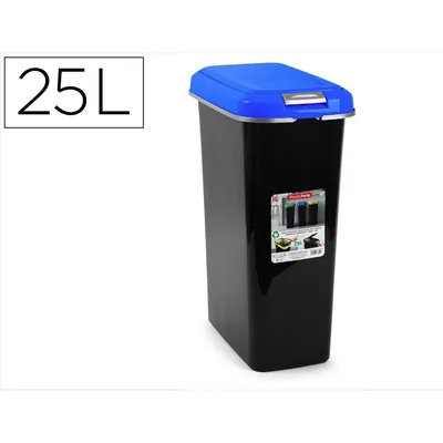 PLASTICFORTE Contenedor para Reciclaje Plasticforte 25 L con Tapa Color Azul Parchis