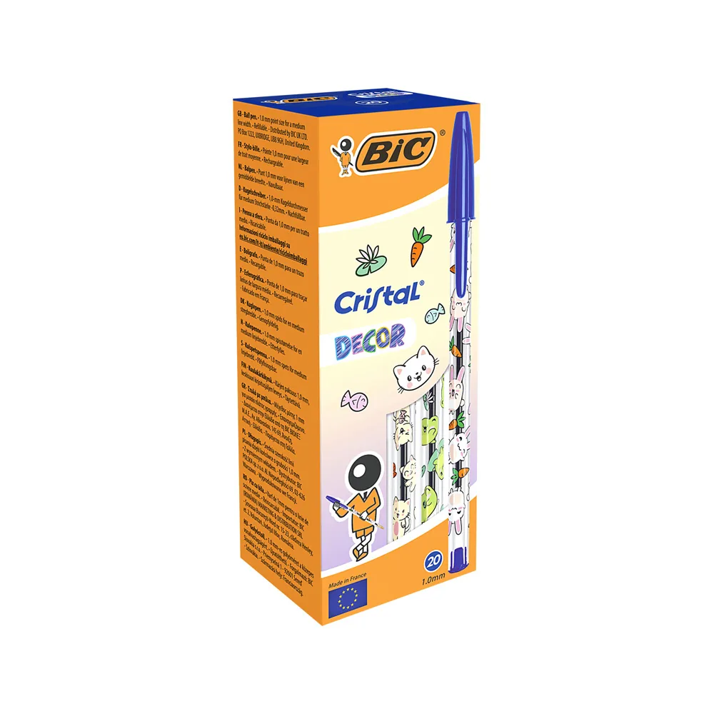 Boligrafo Bic Cristal Kawaii Azul Punta 1 MM