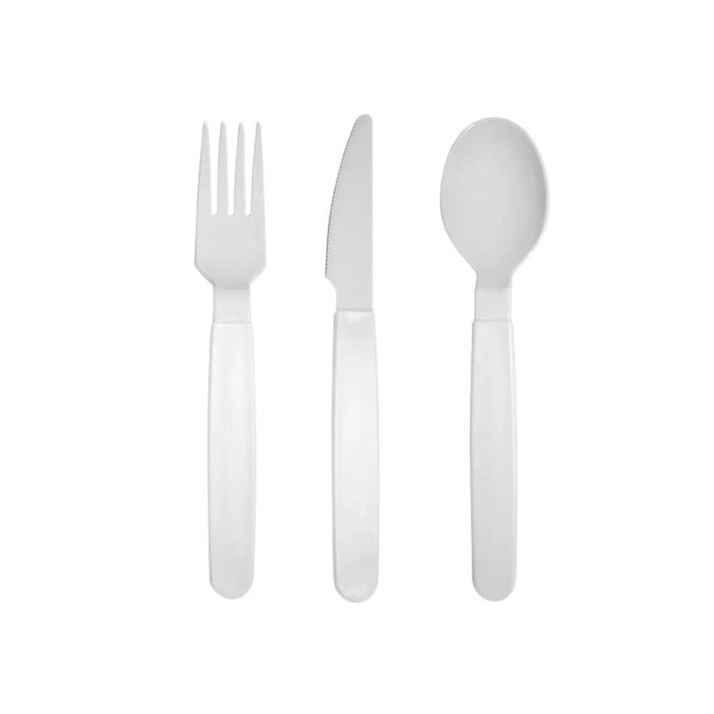 Cubierto Polipropileno Archivo 2000 Libre Bpa Pack 1 Cuchara + 1 Tenedor + 1 Cuchillo 18,5 CM Color Blanco