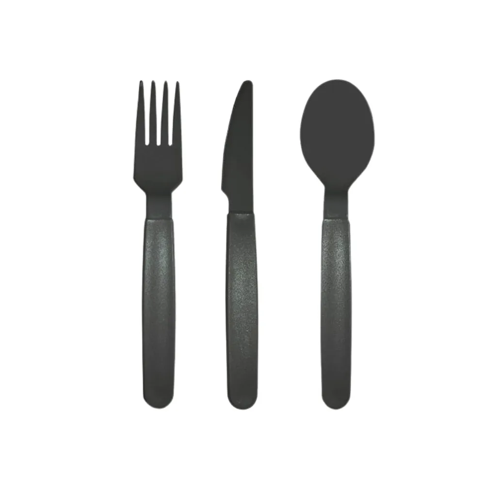 Cubierto Polipropileno Archivo 2000 Libre Bpa Pack 1 Cuchara + 1 Tenedor + 1 Cuchillo 18,5 CM Color Gris