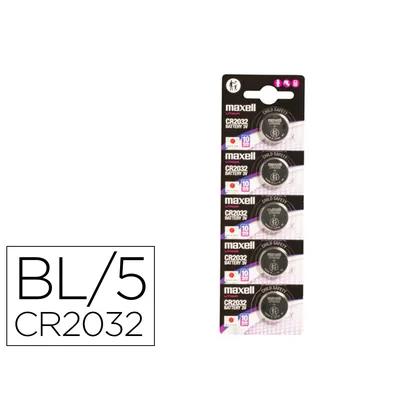 MAXELL Pila Maxell Tipo Boton Litio CR-2032 Blister de 5 Unidades