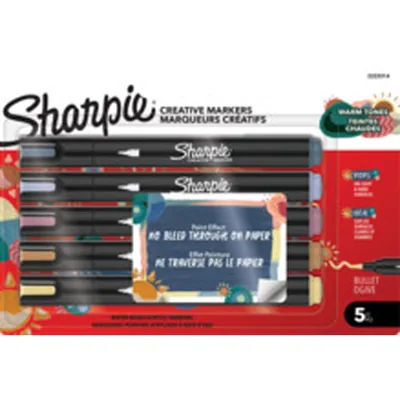 CREATIVE Rotulador Sharpie Acrilico Creative Markers Bull Tonos Calidos Blister de 5 Unidades Colores Surtidos
