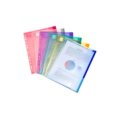 DJOIS Funda Multitaladro Djois Polipropileno con Velcro DIN A4 Pack de 12 Unidades Colores Surtidos