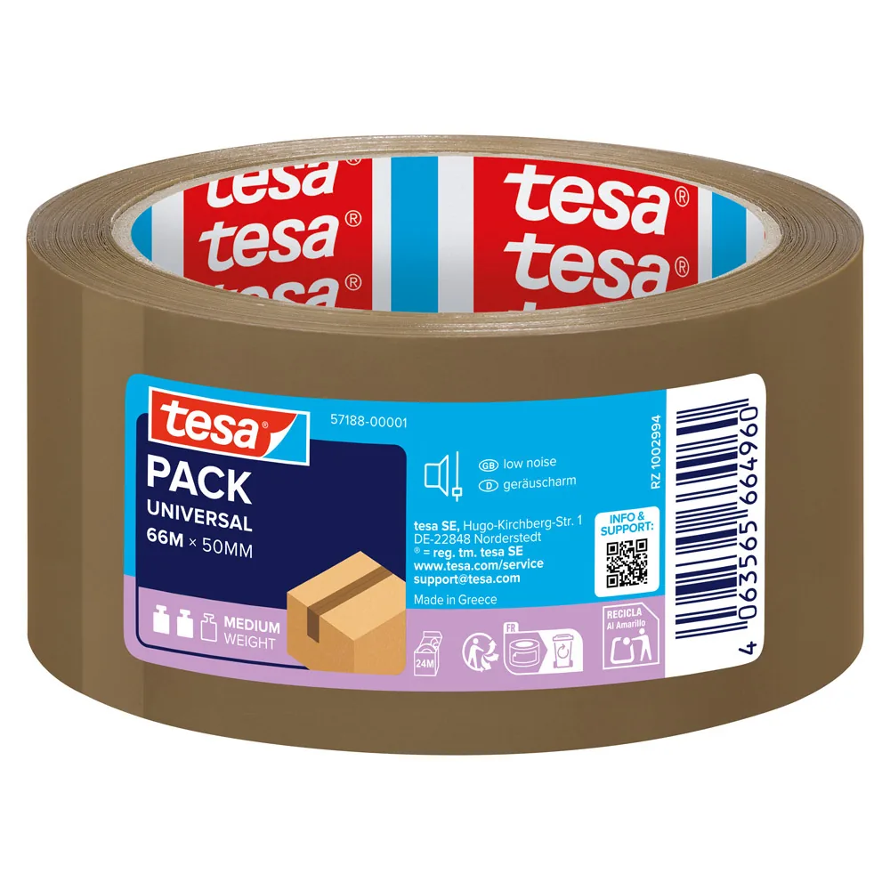 Cinta Adhesiva Tesa Marron Polipropileno 66 M X 50 MM para Embalaje