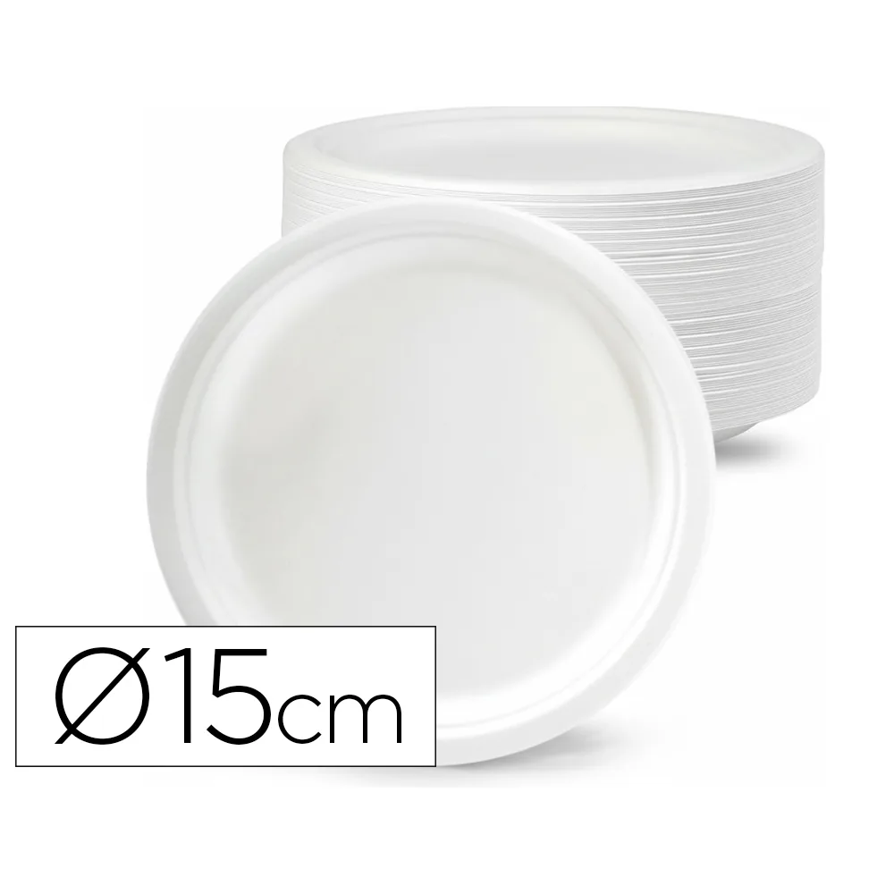 Plato de Fibra Bio 15 CM Diametro Paquete de 50 Unidades