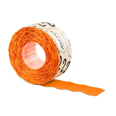 METO Etiquetas Meto Naranja Fluor 32X19 MM Troqueladas Adhesivo Permanente Rollo de 1000 Unidades