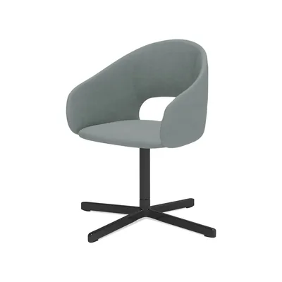 ROCADA Butaca Rocada Avon-e con Base Metalica Estrella de 4 Puntas Color Negro Tapizado Gris 60X56X79 CM