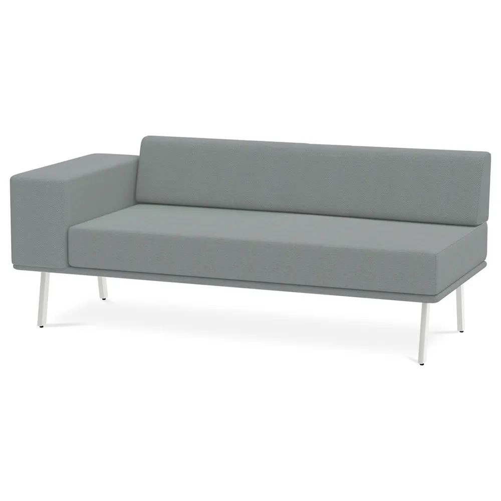 Modulo Rocada Ural-al Rectangular Largo Respaldo Apoyabrazo Izquierda Tapizado Gris 162X74X56 CM