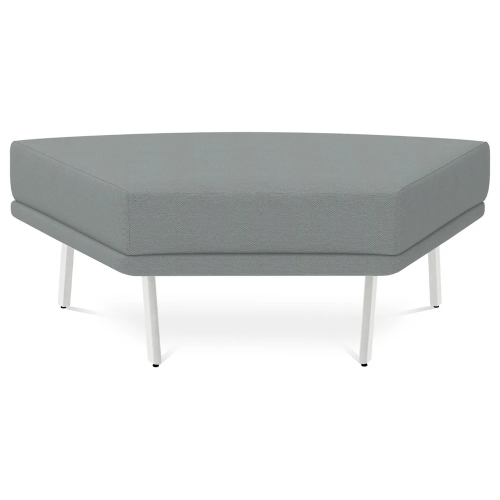 Modulo Rocada Ural-j Angular Simetrico Pequeño Respaldo Tapizado Gris 117X74X27 CM