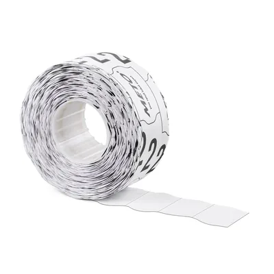 METO Etiquetas Meto Onduladas 26X12 MM Blanca Lisa Adhesivo Removible Rollo de 1000 Unidades