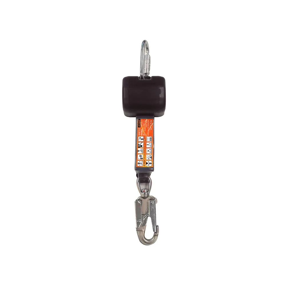 Anticaidas Safetop Roller Retractil Cinta 2 M 100 KG Absorbedor + Mosquetones