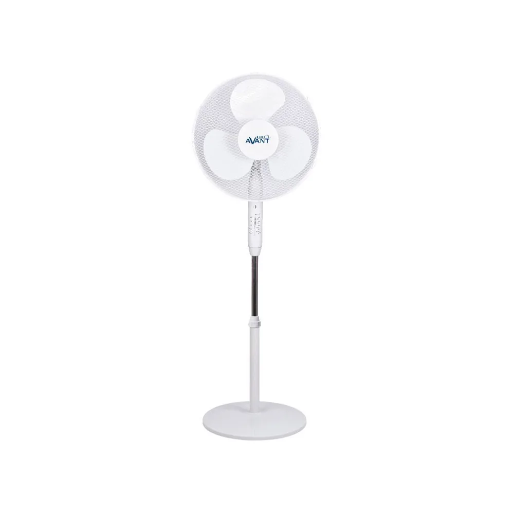 Ventilador de Pie Avant 45W 3 Velocidades con Mando a Distancia Base Redonda Color Blanco