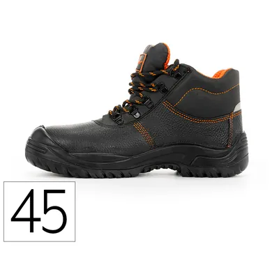 SAFETOP Bota de Seguridad Safetop Eurio Cuero Grabado Suela de Acero Antiperforacion S3 Sr Talla 45 Color Negro