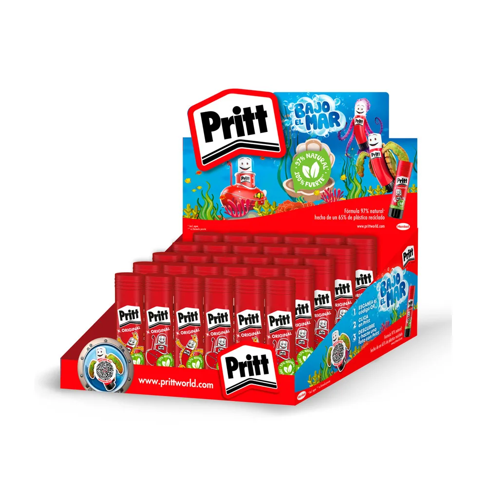 Pegamento Pritt en Barra 43 G Vac 2026 Expositor de 30 Unidades