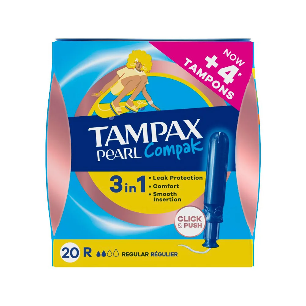 Tampon Tampax Pearl Compak Regular Caja de 20 Unidades