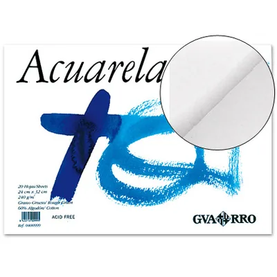 GUARRO Bloc Dibujo Acuarela DIN A4 Encolado 23X32.5 CM 20 H de 240 GR/M2