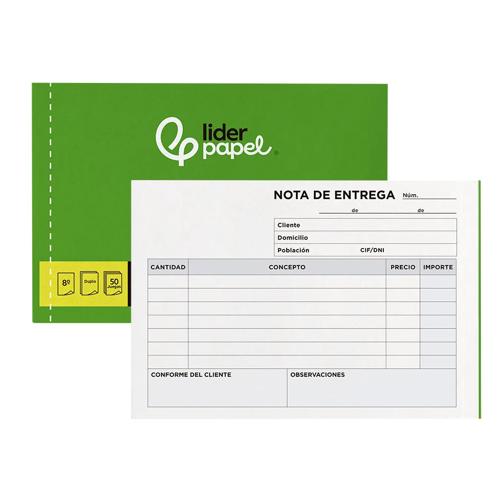 Talonario Liderpapel Entregas 8º Original y Copia T228 Apaisado