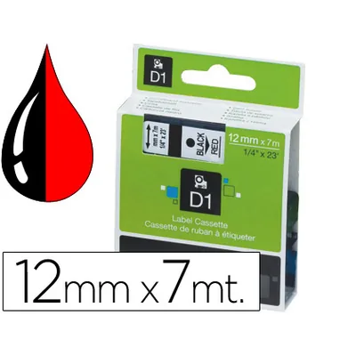 DYMO Cinta Dymo 1000 Negro-rojo 12MM X 7MT D1