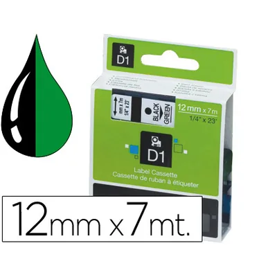 DYMO Cinta Dymo 1000 Negro-verde 12MM X 7MT D1
