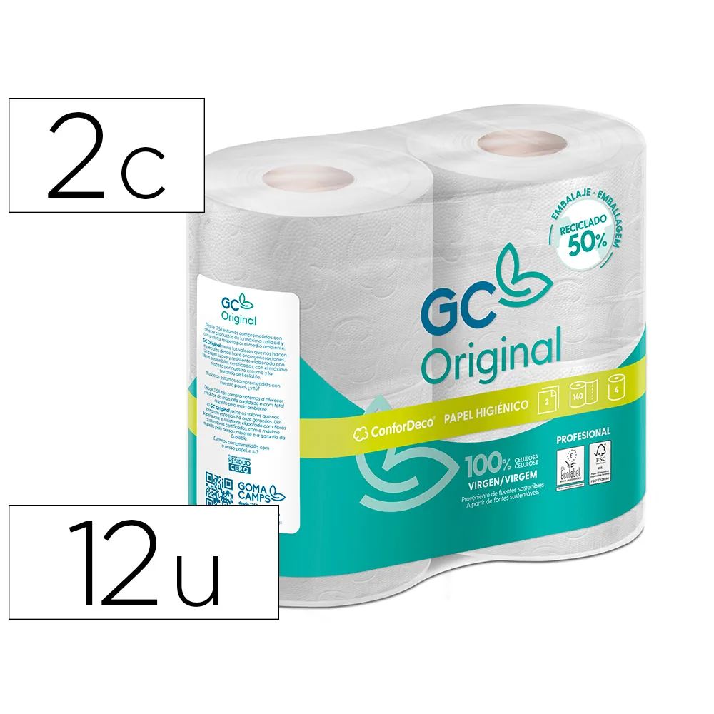 Papel Higienico Olimpic 2 CAPAS-96,3MM Ancho X 17,98M Largo Paquete de 4 Rollos
