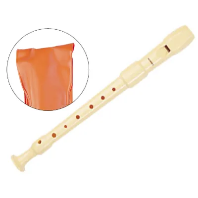 HOHNER Flauta Hohner 9516 Dos Piezas Desmontable Color Marfil Funda Naranja