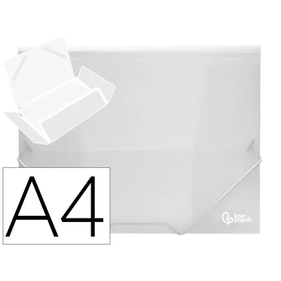 LIDERPAPEL Carpeta Liderpapel Gomas Solapas 34964 Polipropileno DIN A4 Transparente Translucido