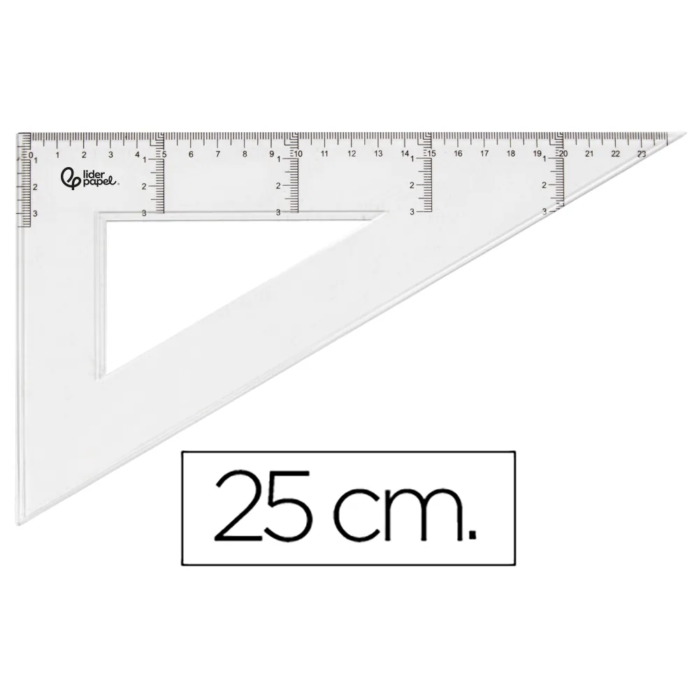 Cartabon Liderpapel 25 CM Plastico Cristal