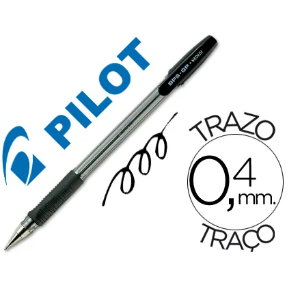 Boligrafo Pilot Bps-gp Negro Sujecion de Caucho Tinta Base de Aceite con Capuchon