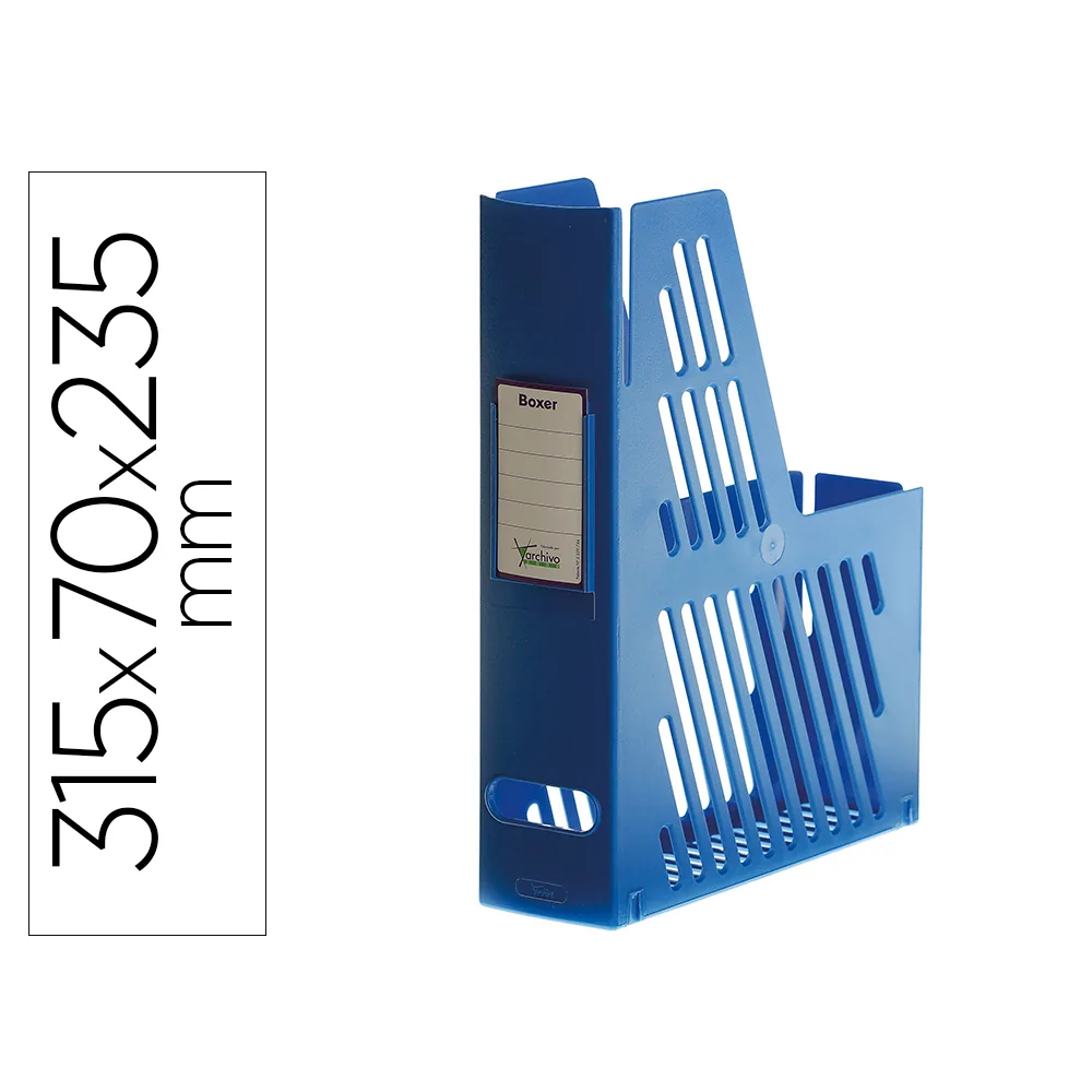 Revistero Boxer Archivo 2000 Cajentin con Tarjetero Identificador Azul 240X75X315 MM