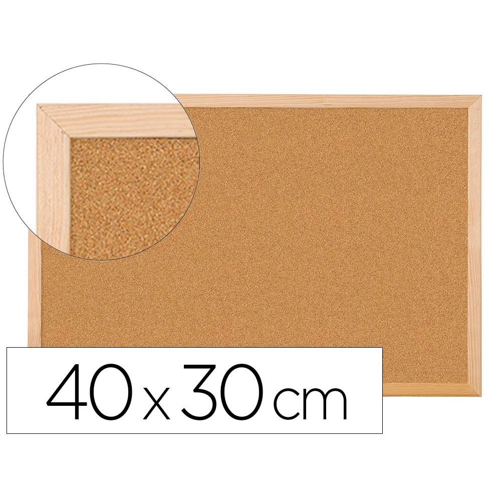 Pizarra Corcho Q-Connect 40X30 CM Marco de Madera