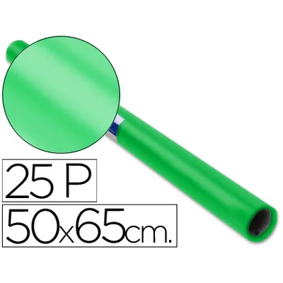 SADIPAL Papel Charol Verde Rollo 25 Hojas de 50X65 CM