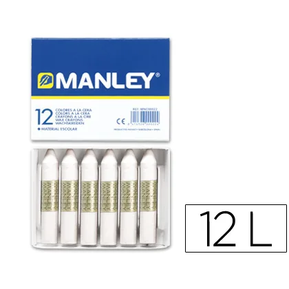 Lapices Cera Manley Unicolor Blanco n.1 Caja de 12 Unidades