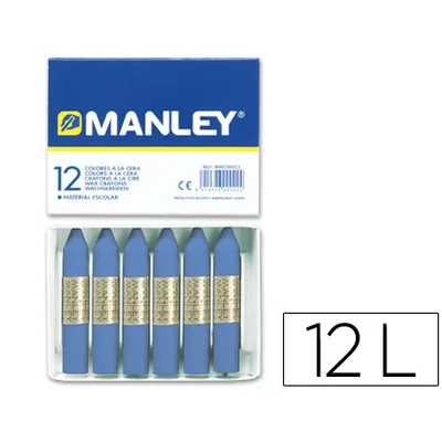 MANLEY Lapices Cera Manley Unicolor Azul Ultramar n.18 Caja de 12 Unidades