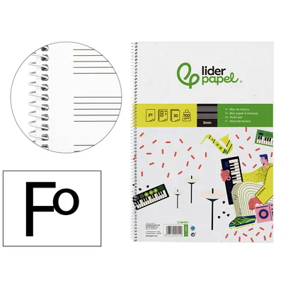 3M Bloc Musica Liderpapel Pentagrama 3MM Folio 20 Hojas 100G/M2