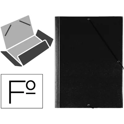 SARO Carpeta Saro Gomas Tres Solapas Plastico Folio Color Negro