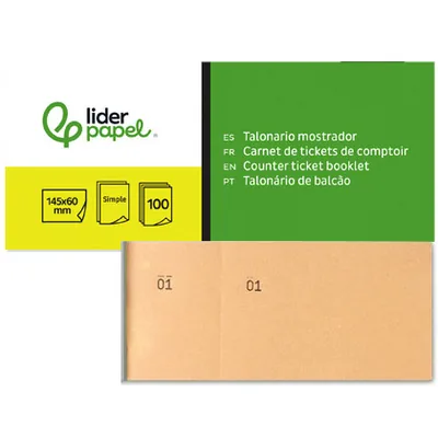 LIDERPAPEL Talonario Liderpapel Mostrador 60X145 MM TL04 Naranja con Matriz