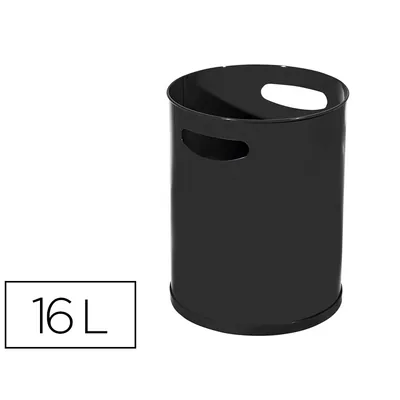 SIE Papelera Metalica con Asas 111 Negra 30X25 CM