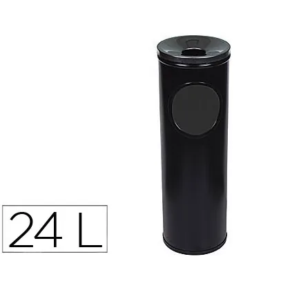 Cenicero Papelera Redondo 401 Negro Metalico 66X21,5 CM