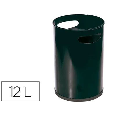 SIE Papelera Metalica con Asas 101 Negra 32X21 CM 12 Litros