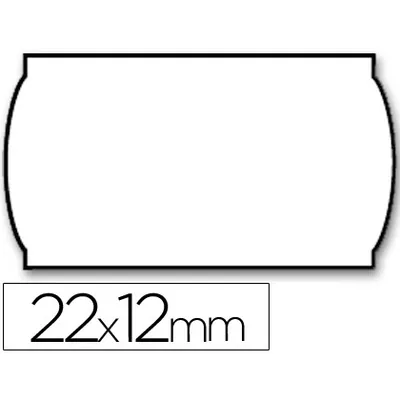 METO Etiquetas Meto Onduladas 22X12 MM Lisa Removible Blanca Rollo 1500 Etiquetas