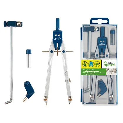 Compas Liderpapel Micrometrico BK-304 con Adaptador y Alargadera